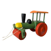 Wooden road roller tractor