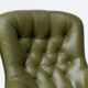 Fauteuil pivotant en cuir vert olive années 1970