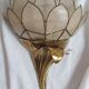 Paire d'appliques lotus bronze & nacre 1970