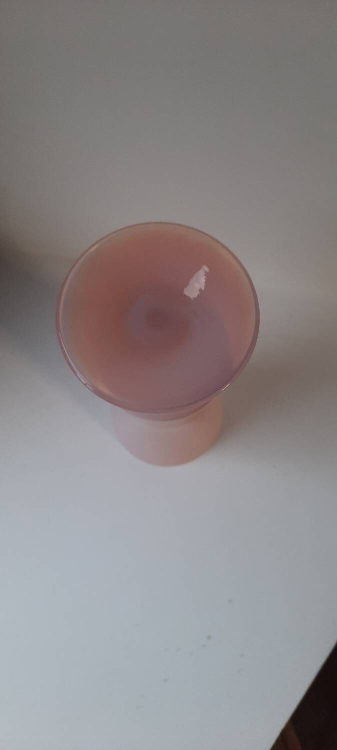 Powder pink opaline vase