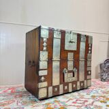 19th Century Korean Wooden and Brass Storage Chest