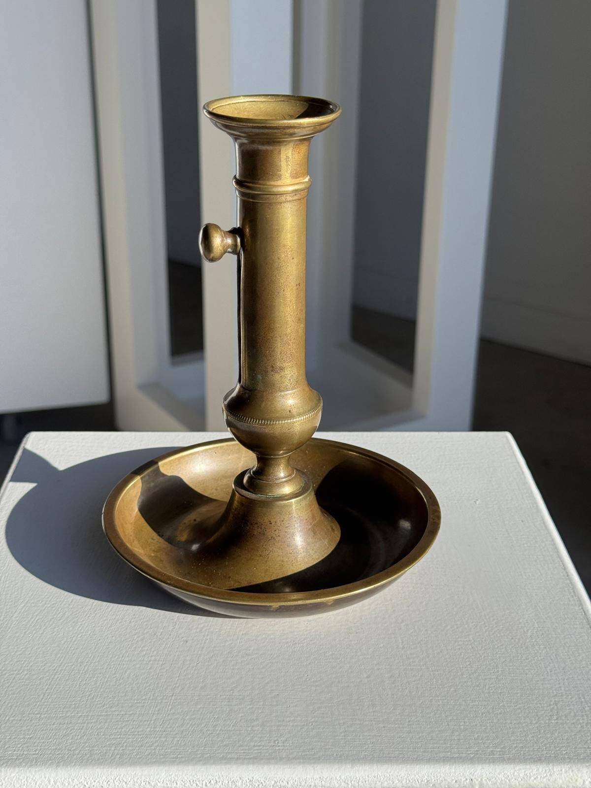 Large adjustable antique gold candlestick H20 D10