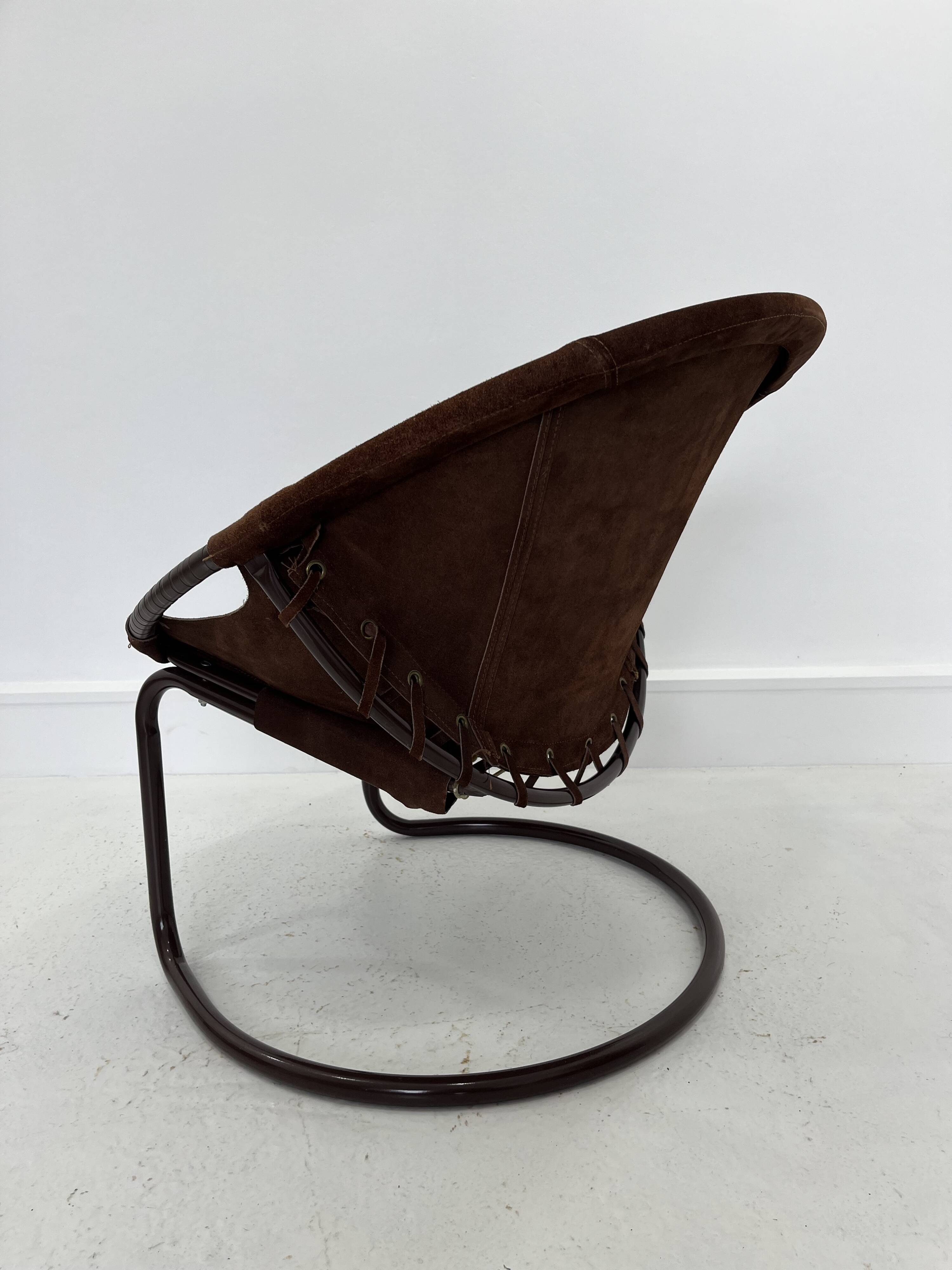 Vintage Suede Ball Chair by Lusch & Co., 1970s