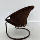 Fauteuil boule vintage en daim par Lusch & Co., 1970s