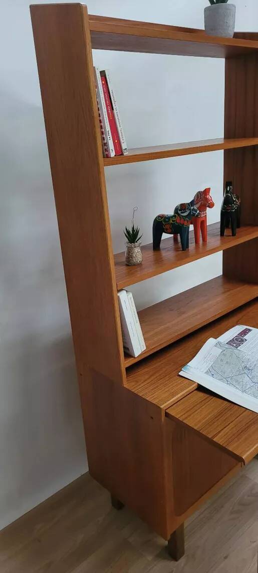 Vintage multifunctional Scandinavian teak bookshelf – Denmark – 1960s