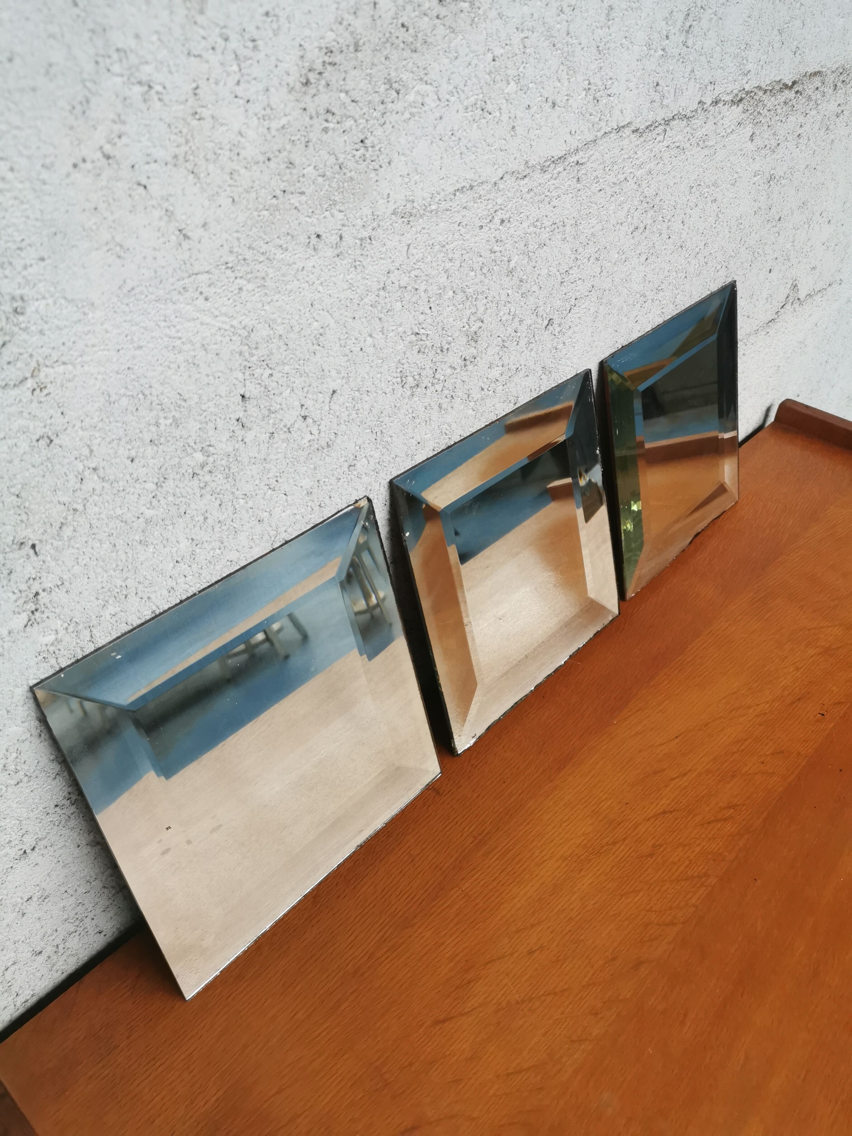 Trio de miroirs biseautés à poser
