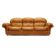 Orange leather sofa, Space Age design, 1960s, production: Italy