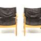 Set of 2 leather armchairs, Sweden, 1960