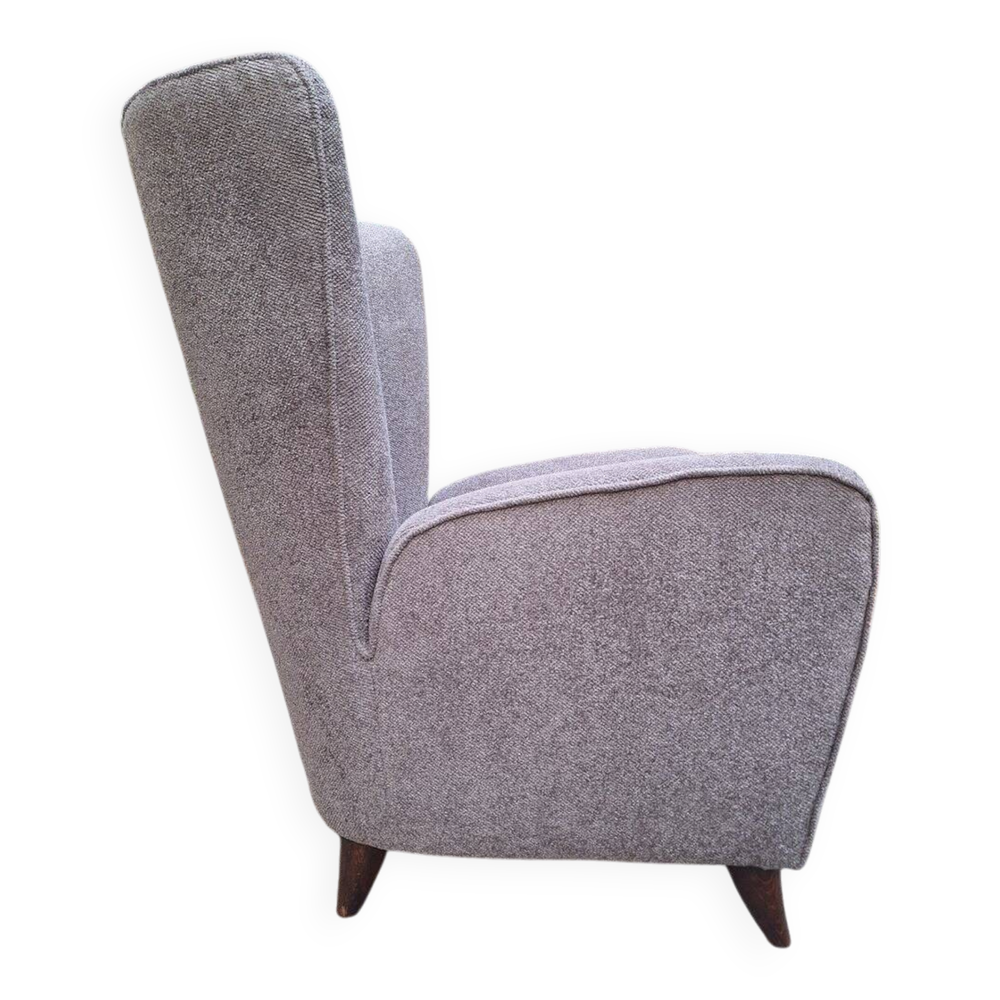 Bergère Armchair in Grey attributed to Paolo Buffa, 1940s