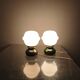Pair Czech 1970s Milk Glass and Green Ceramic Table Lamps