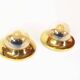 Pair of 1970’s petite brass & glass wall lights