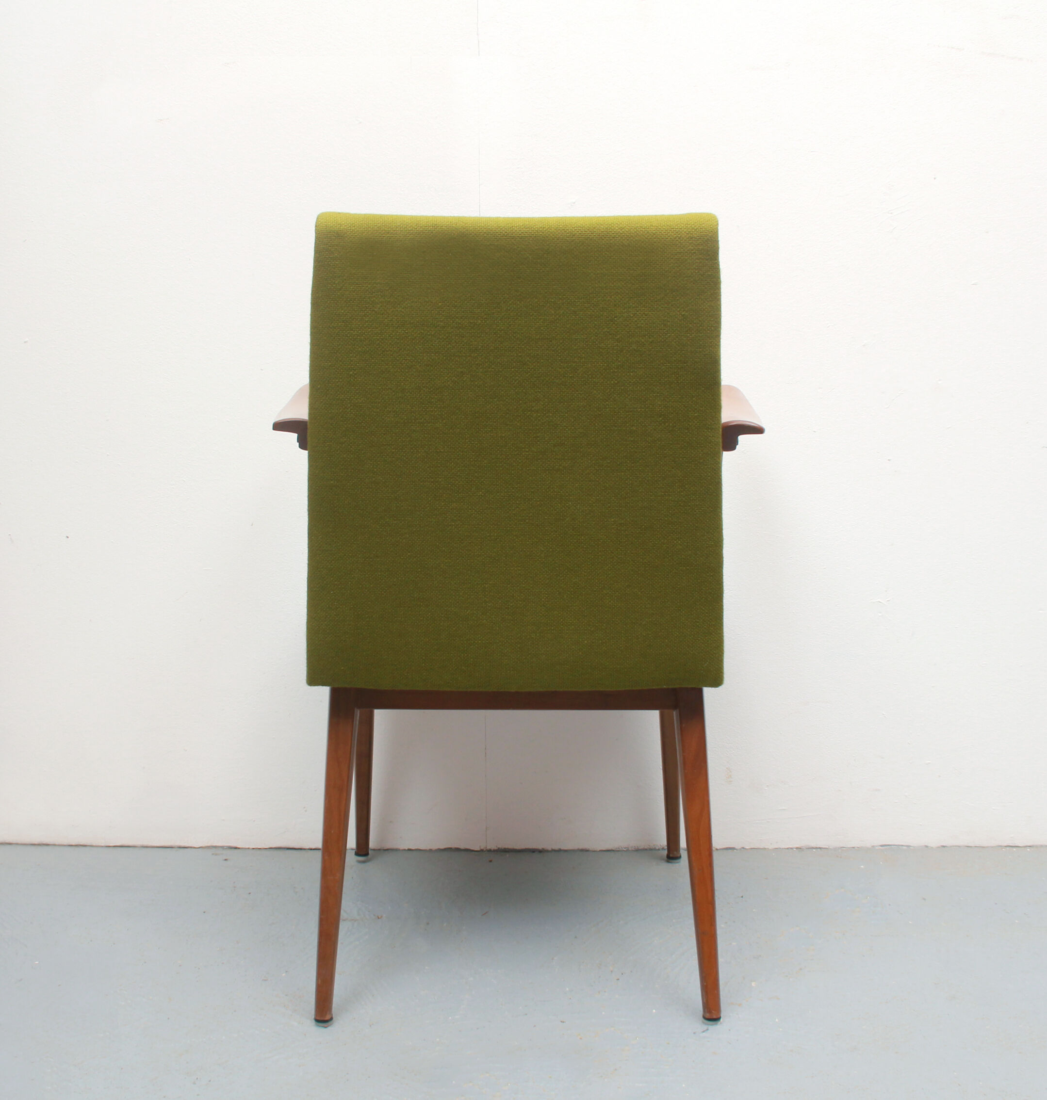 1950s armchair in cherrywood, green fabric