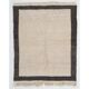 Vintage Handmade Tulu Rug in Natural Undyed Cream and Gray Wool, Custom Options Available
