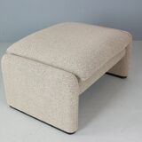 Vico Magistretti "Maralunga" 3-seater and footstool re-upholstered For Cassina