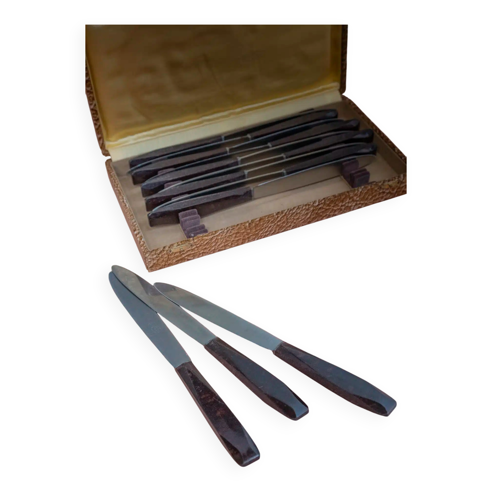 Set of 12 knives in "Clarisse" case