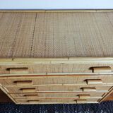 Rattan chest of drawers and woven wicker
