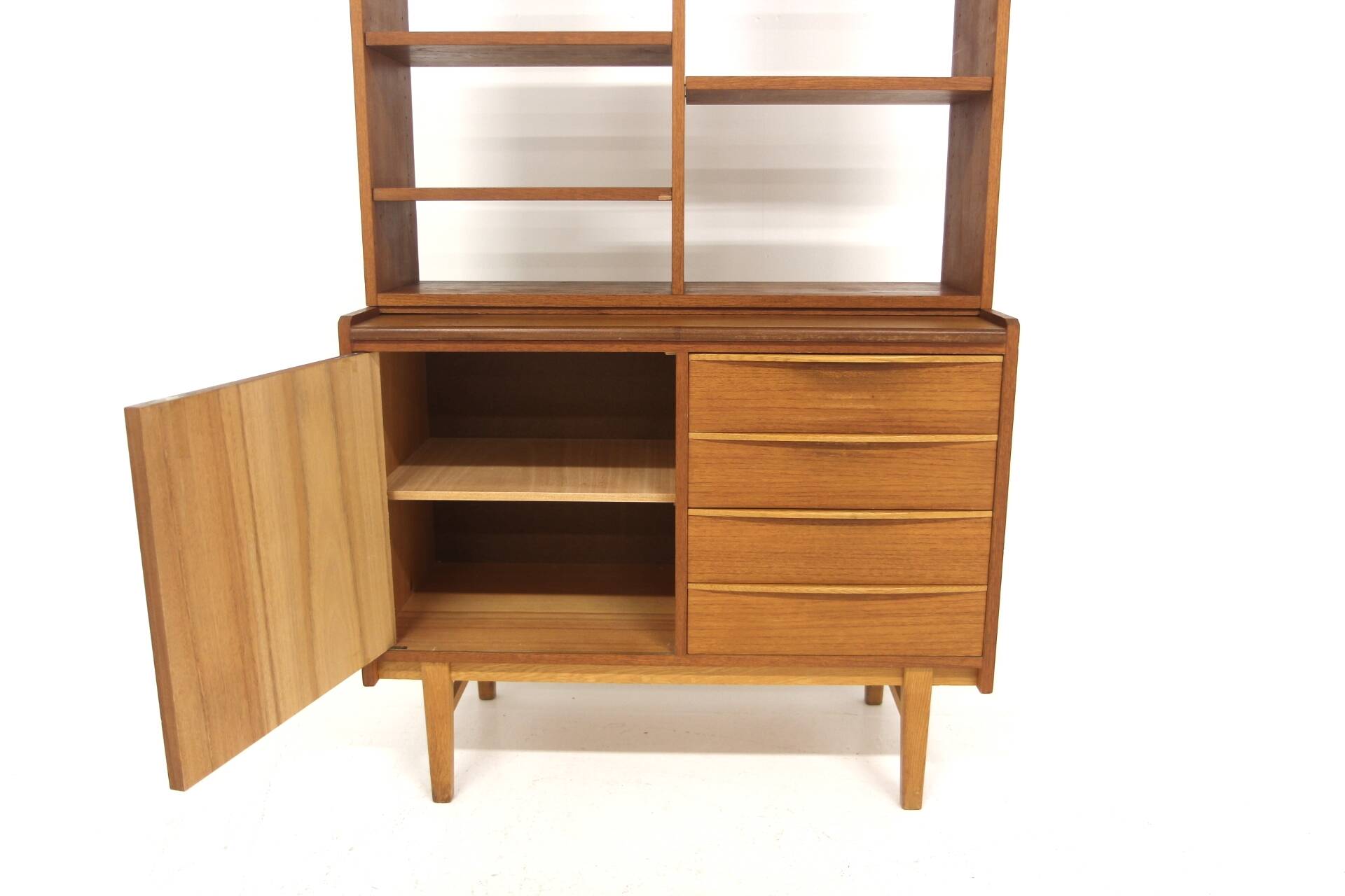 Scandinavian teak bookcase chest of drawers, Sweden, 1960