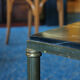 Table low neo classic bronze brass and Portoro marble