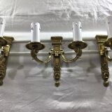 Set of 3 bronze wall lamps Louis XVI style