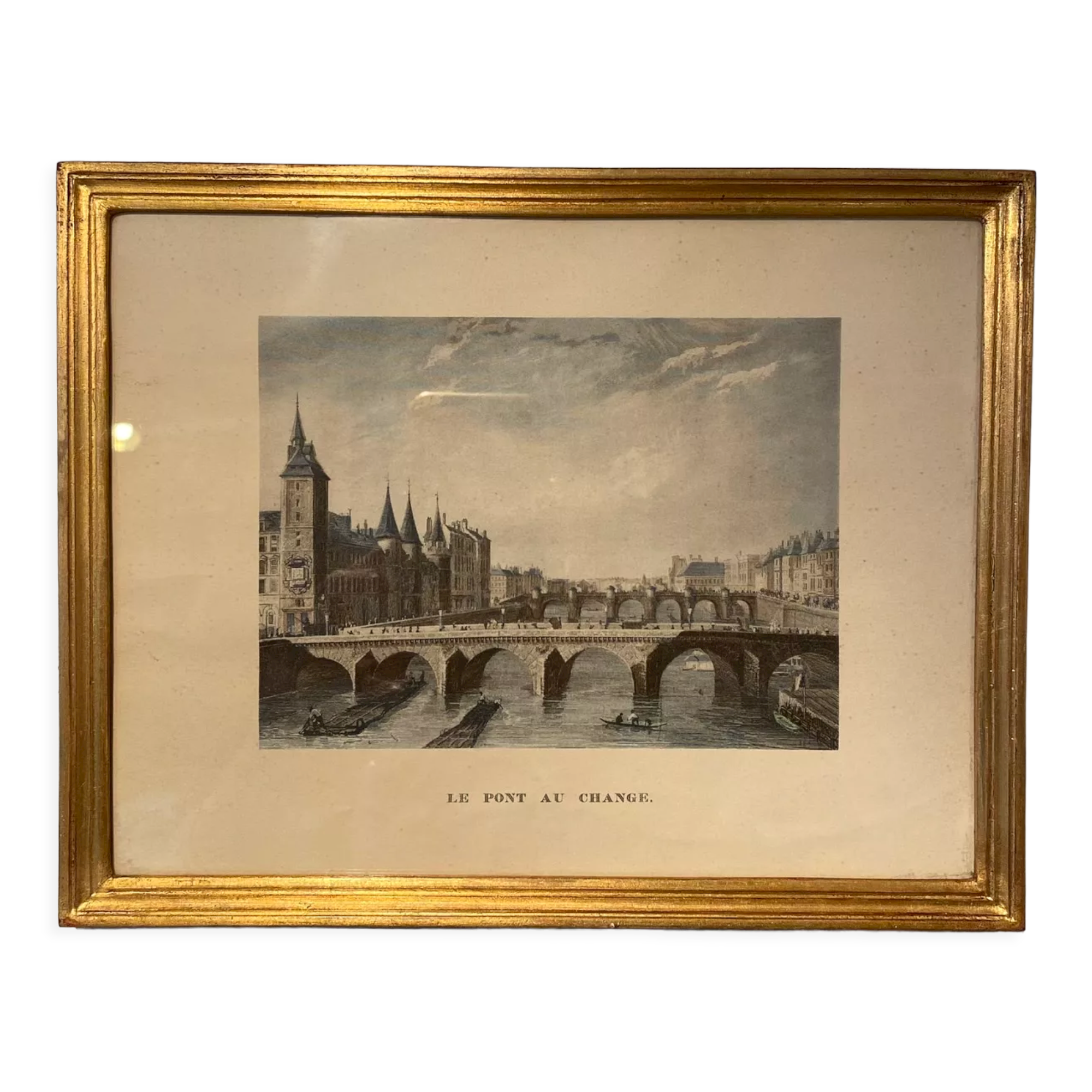 Color engraving, the bridge to change, Paris