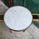 Table bouillotte 2 tirettes et 2 tiroirs plateau marbre style Louis XVl