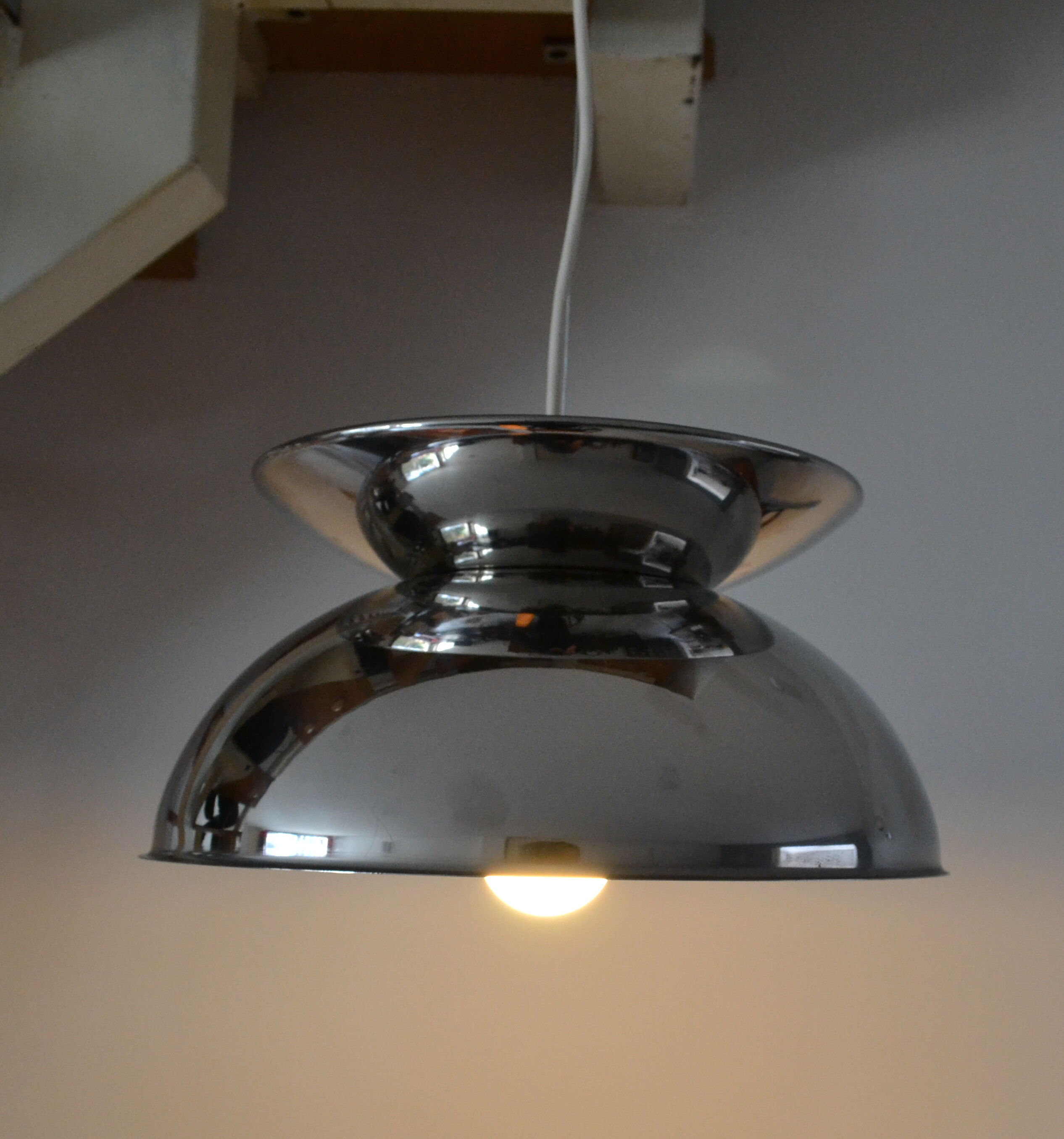Concentrica pendant light by Harvey Guzzini chrome steel