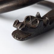 Wrought iron candelabra with dragon head, Samuel Yellin style, 20th century