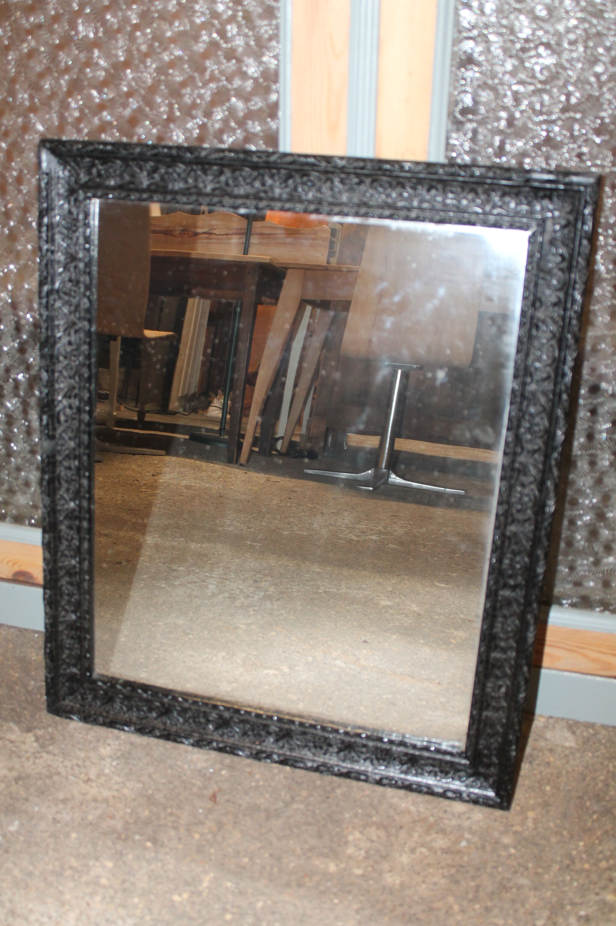Mirror molded black frame 48x58cm