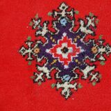 Tapis vintage fait main Berbère en laine rouge éclatant (170cm x 240cm)