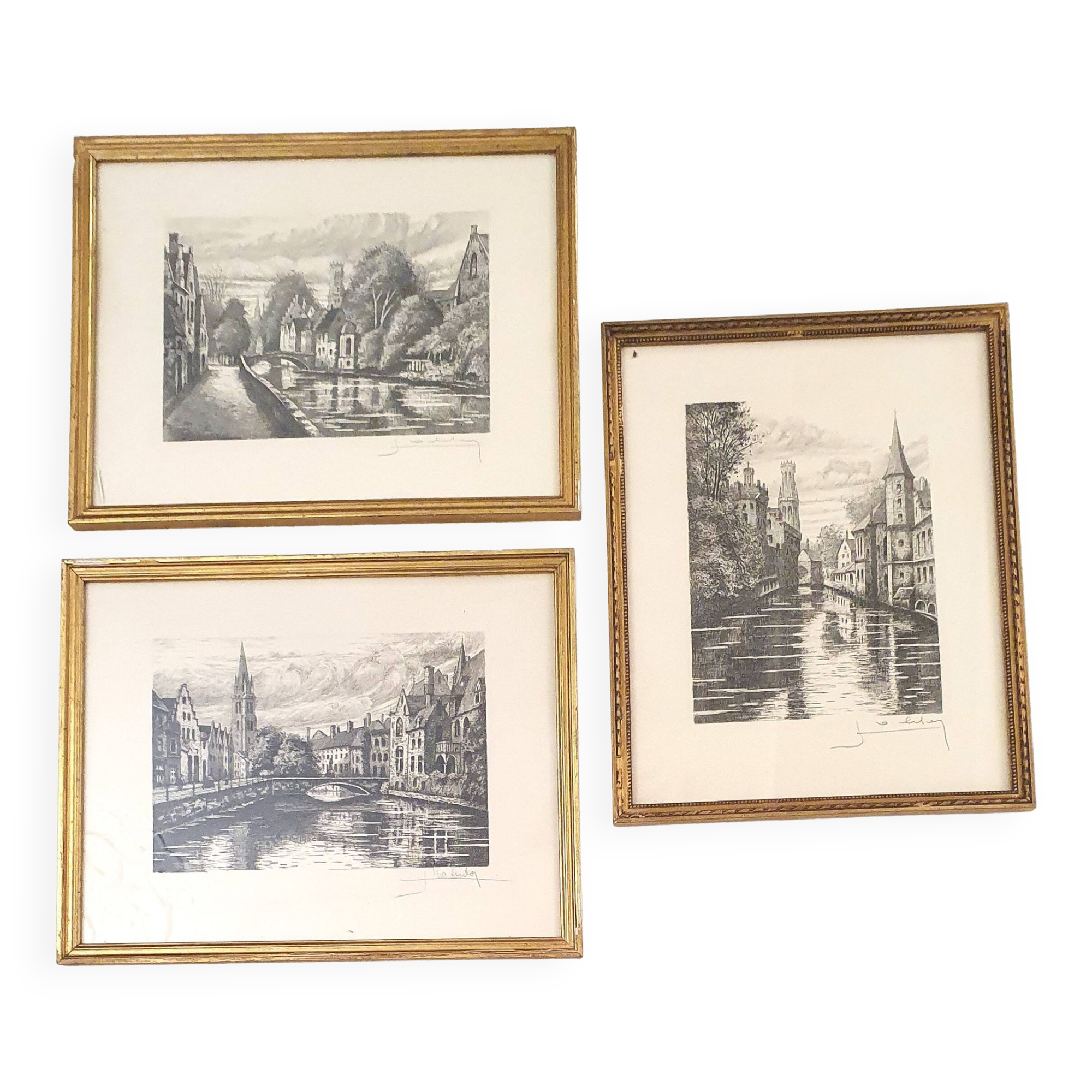 3 engravings signed