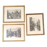 3 engravings signed