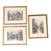 3 engravings signed