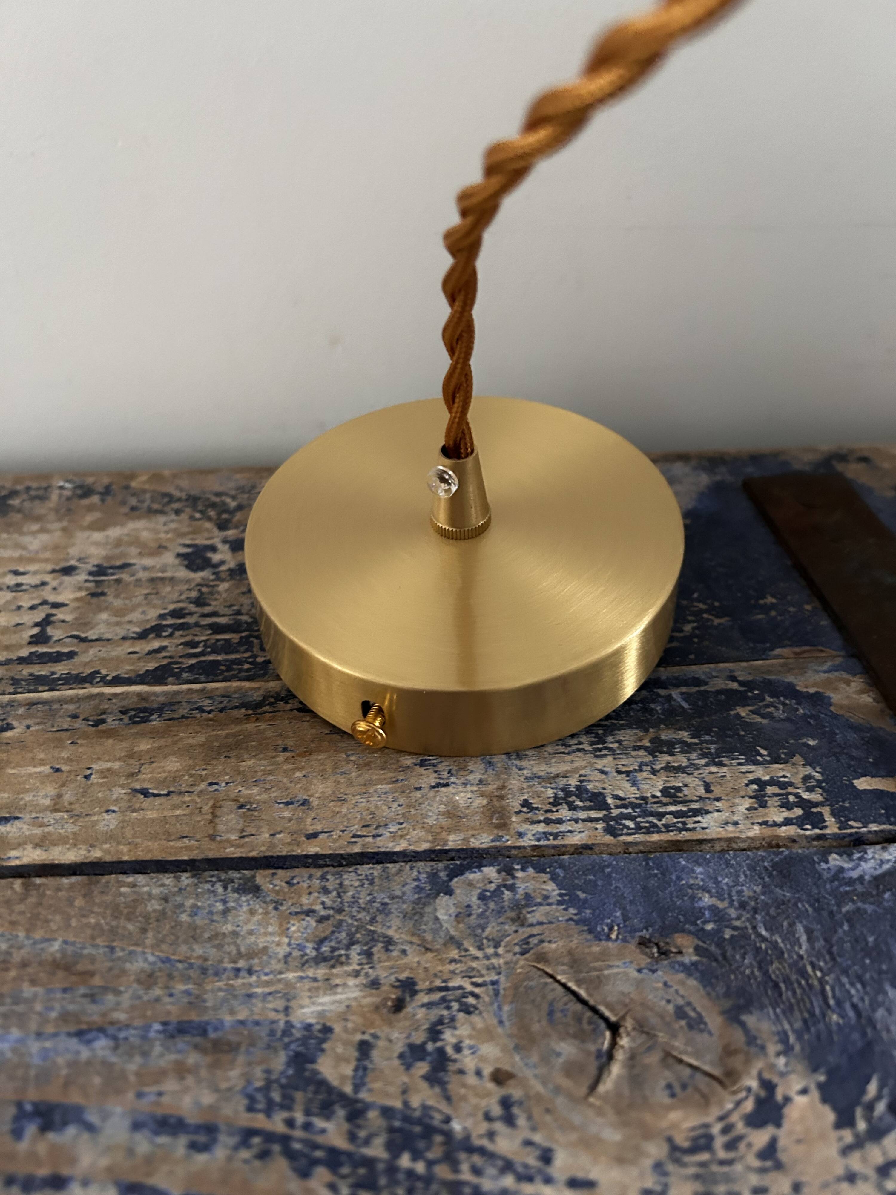 Vintage amber glass pendant light