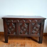 19th-century oak castle chest
