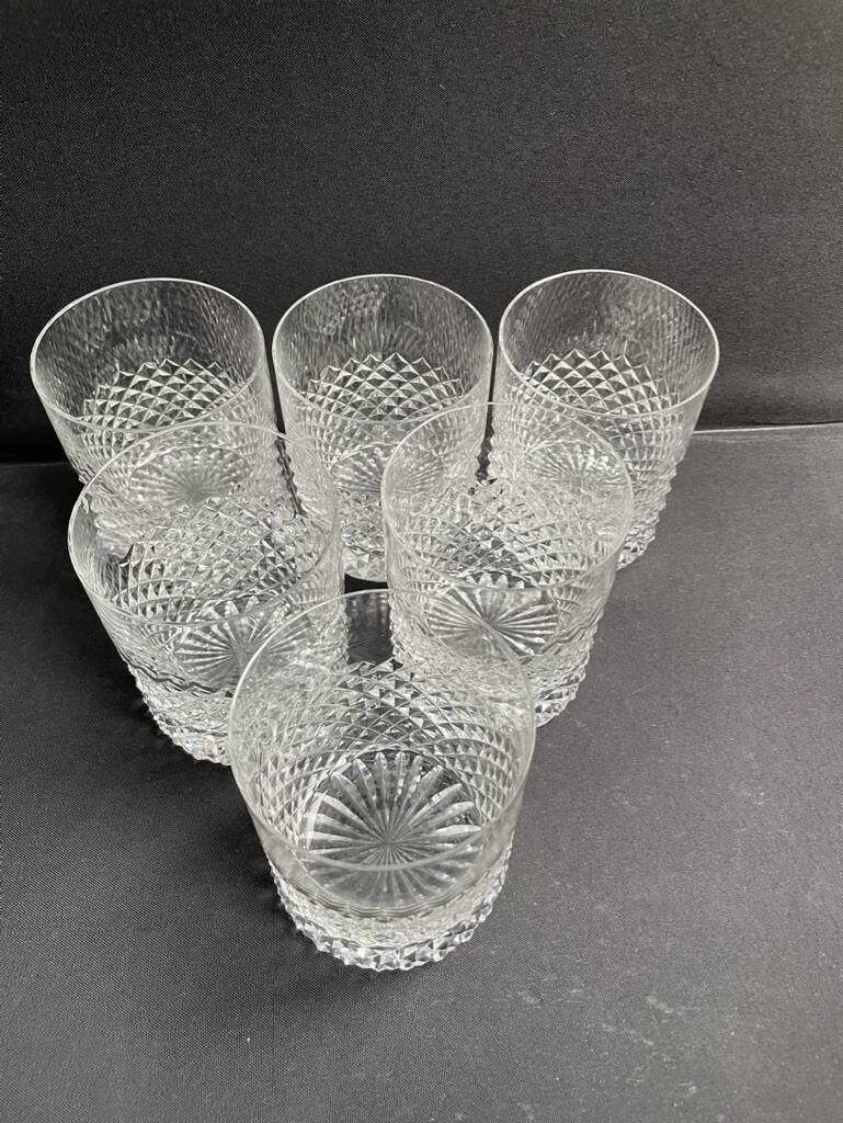 6 Cut crystal whiskey glasses