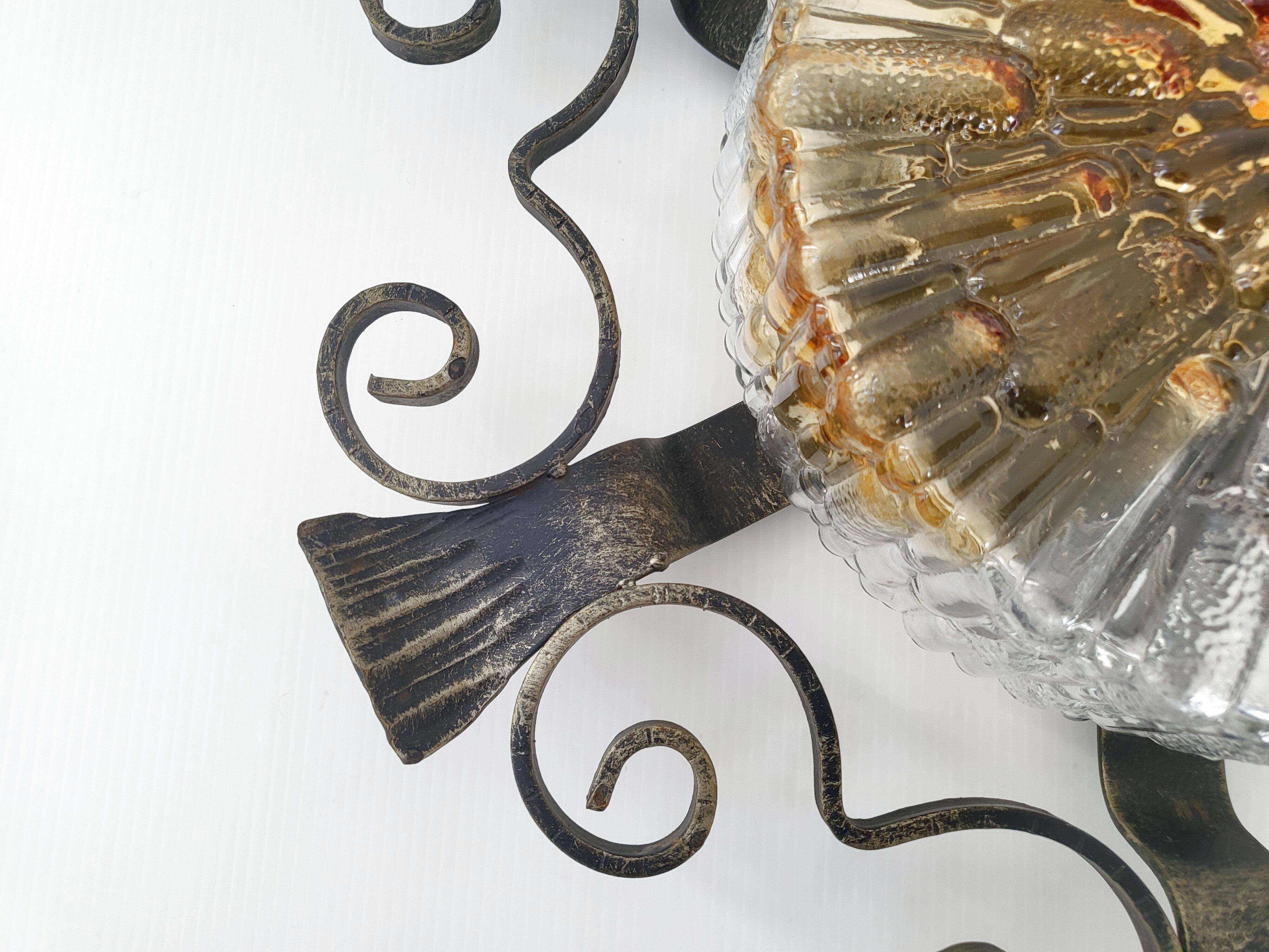 Vintage brutalist wall or ceiling light 1970