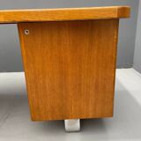 Bauhaus Walnut Writing Desk with Red Top