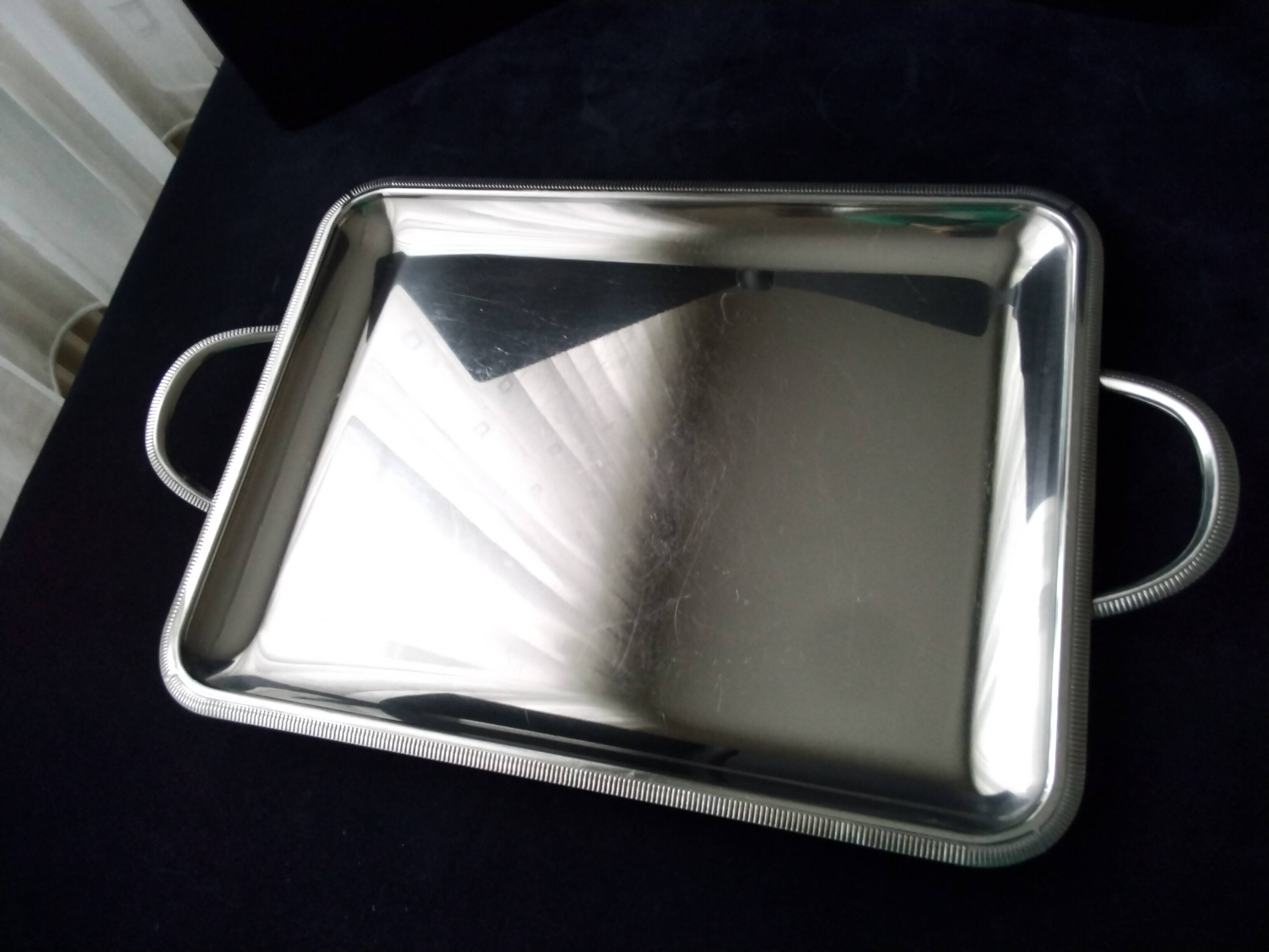 Stainless steel serving tray 39.5 x 30 cm