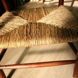 Fauteuil paillé enfant ancien