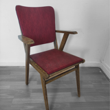 Fauteuil avec structure en bois massif et assise en similicuir vert, italie, 1960s