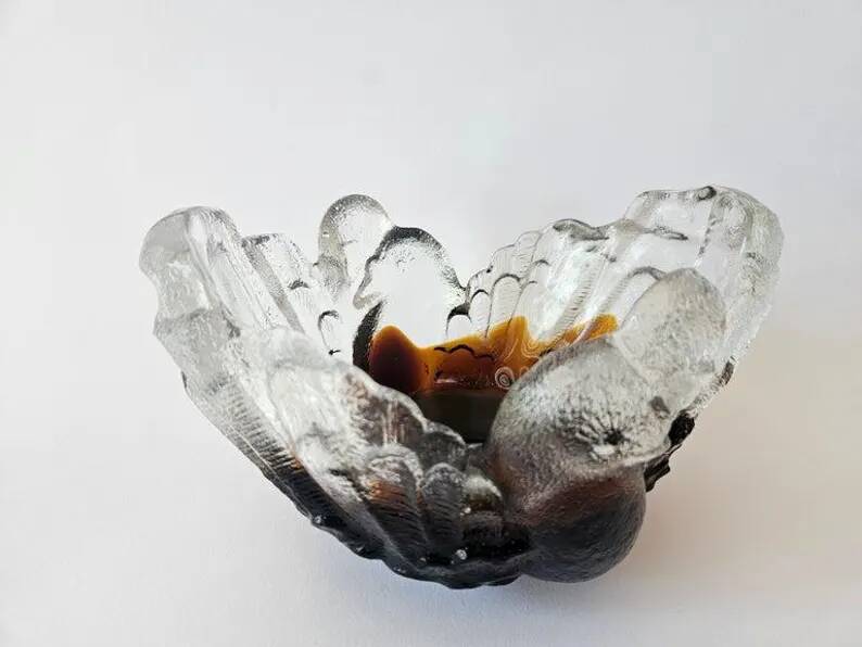 Midcentury Pertti Santalahti Glass Bowl, Humppila, Finland, 1960s