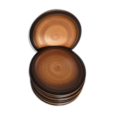 8 plates dessert speckled sandstone meylan st amand