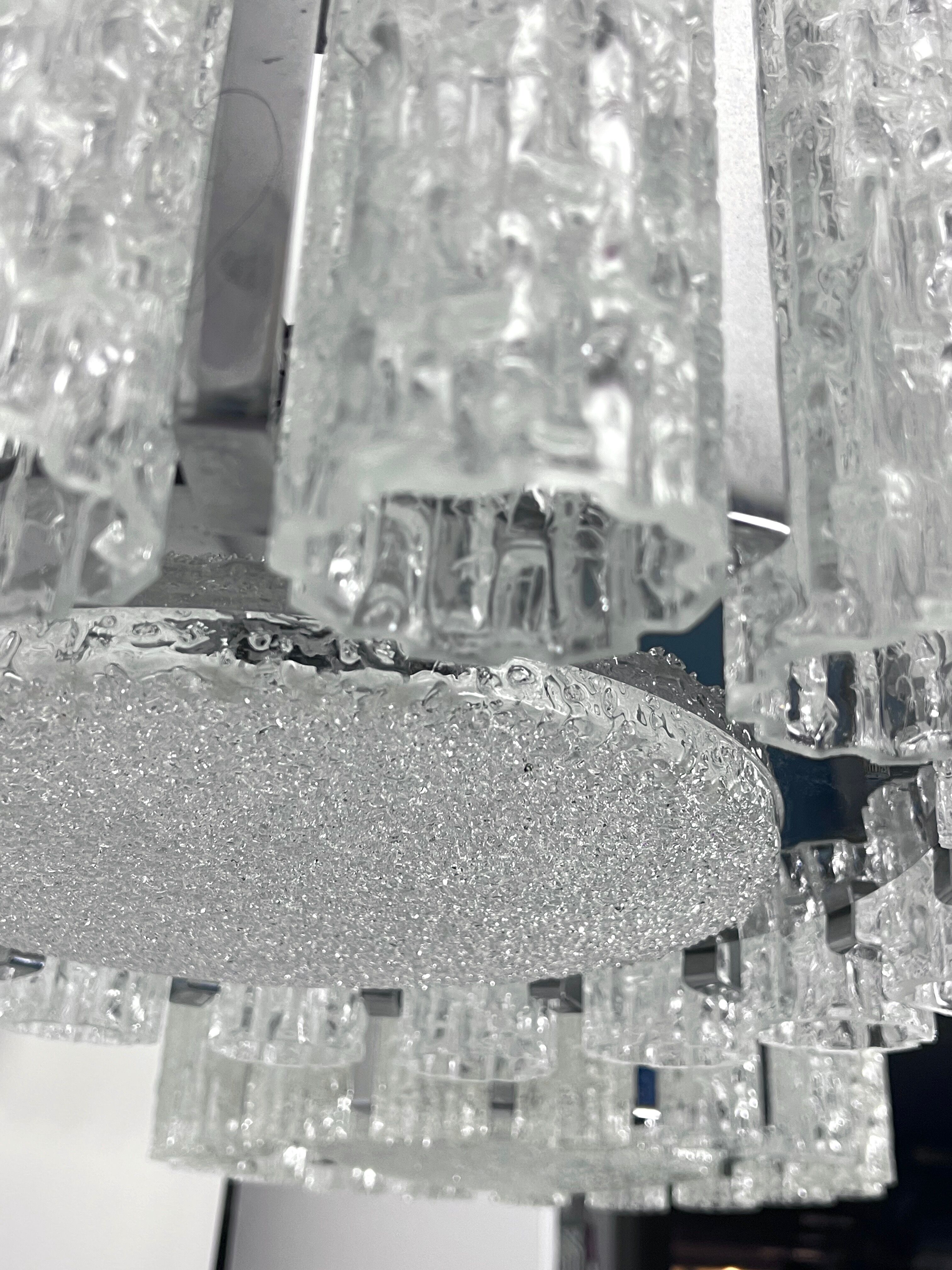 Set of two Mid-Century Murano glass element chandeliers. Italy 1960s