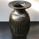 Former Black Brown Ceramic Vase Enamelled Signed HOPWILLER Vintage