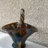 Cup and two baskets glazed sandstone pottery lacourbas with old issoire