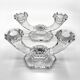 Set of 2 double-light crystal candlesticks • Val Saint-Lambert crystal factory • 1953 • Belgium