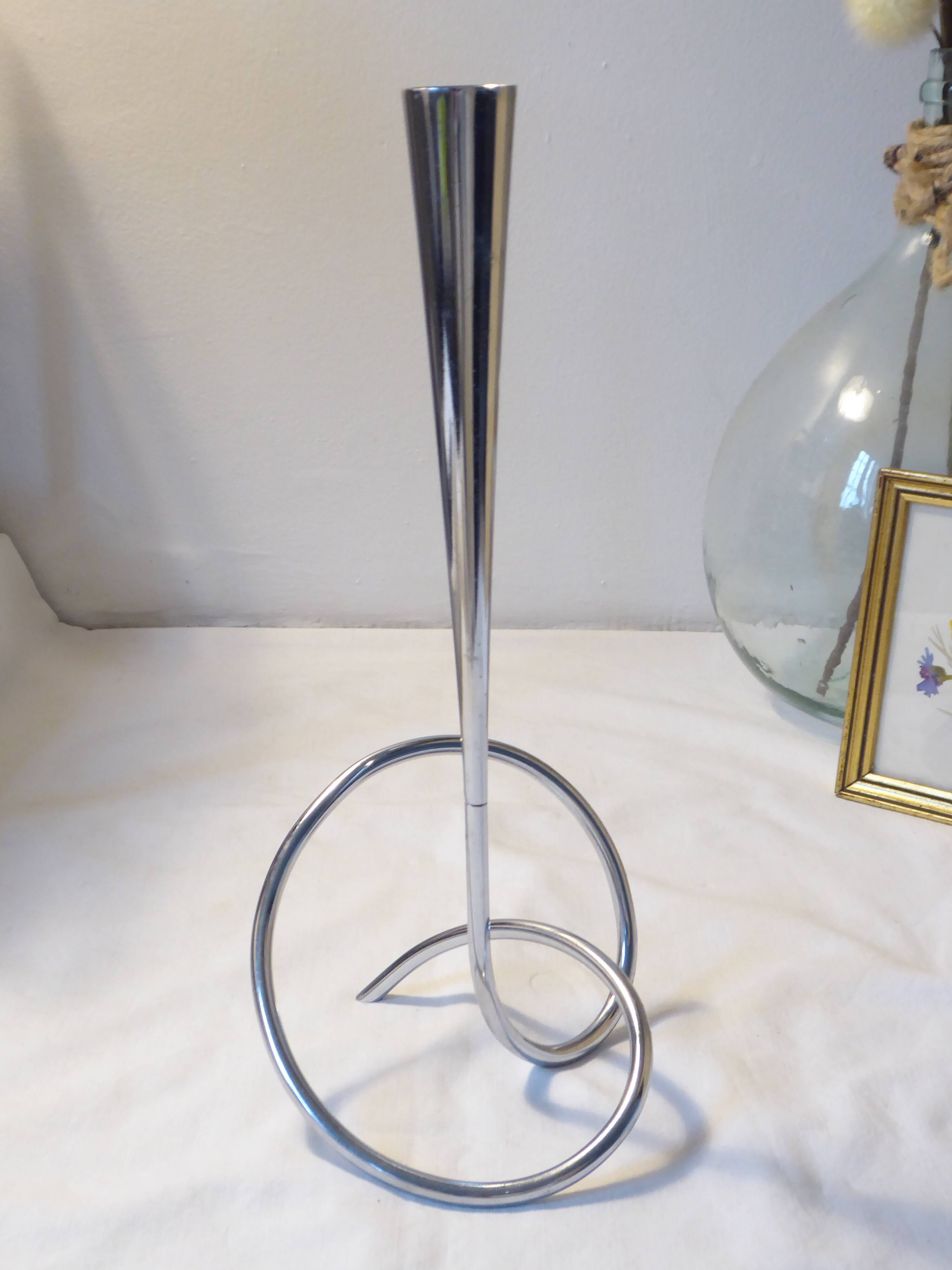 Soliflore vase in chrome metal Black + Blum