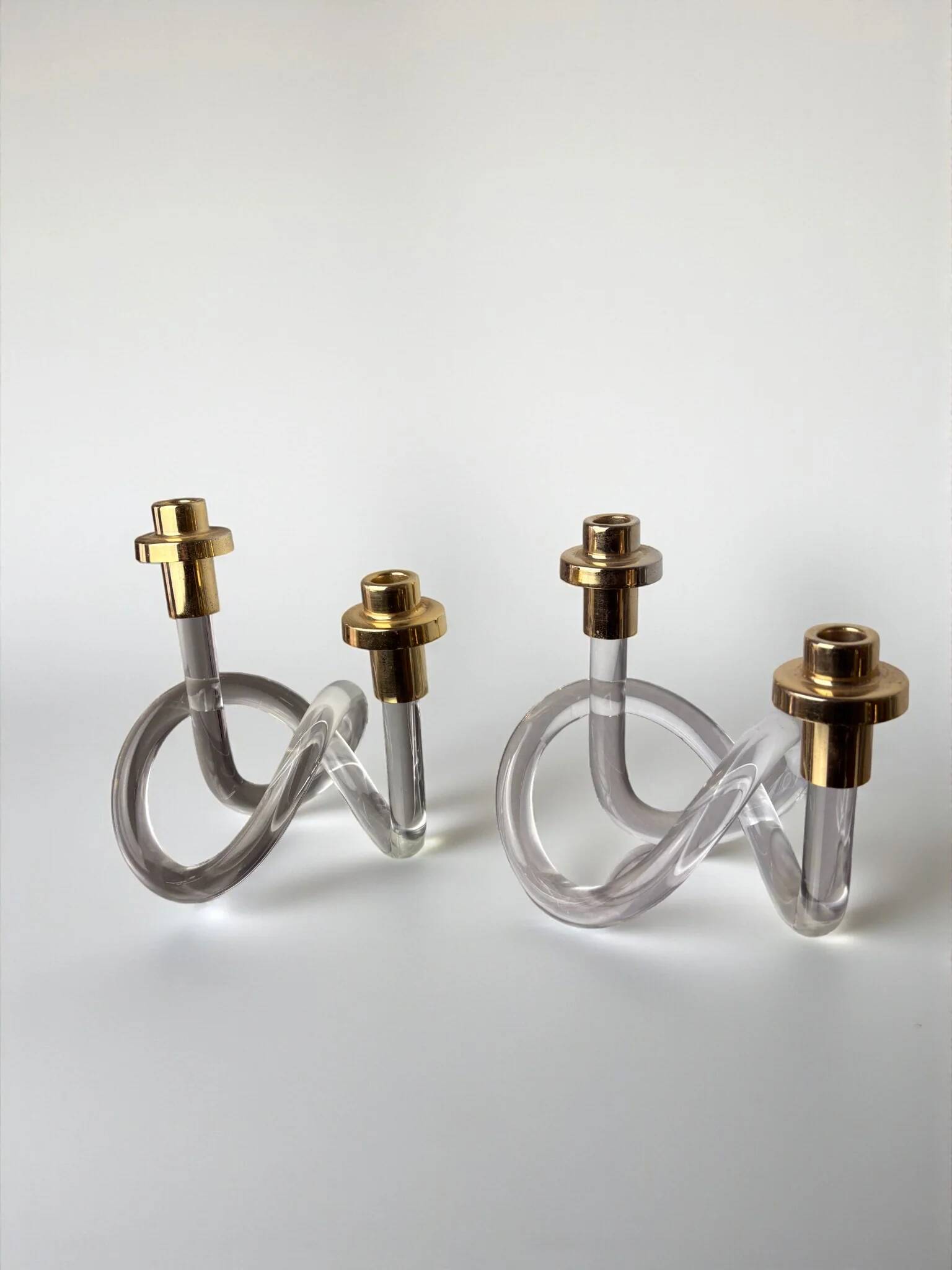 Pair of pretzel candlelabras by Dorothy Thorpe