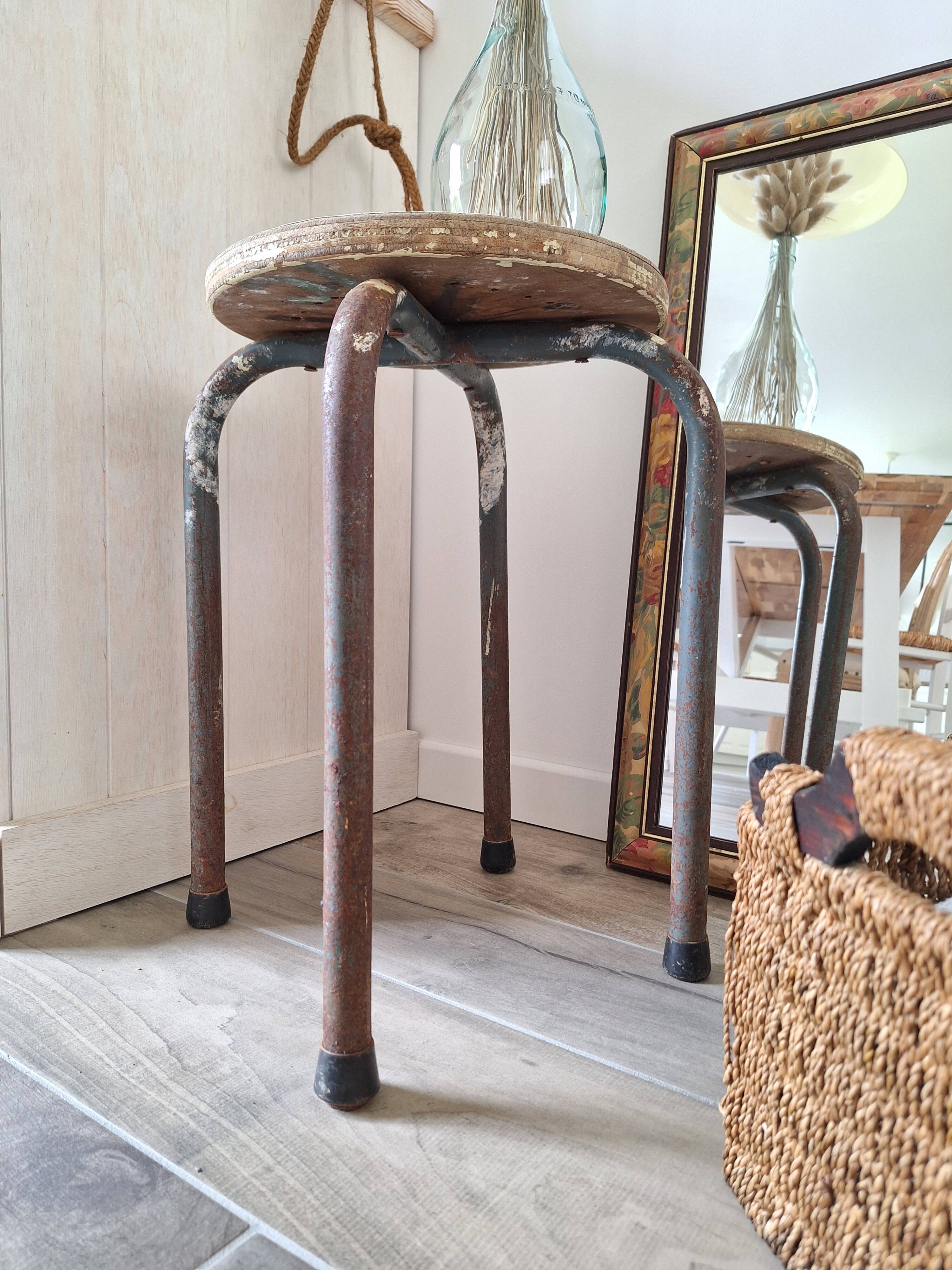 Vintage workshop school stool