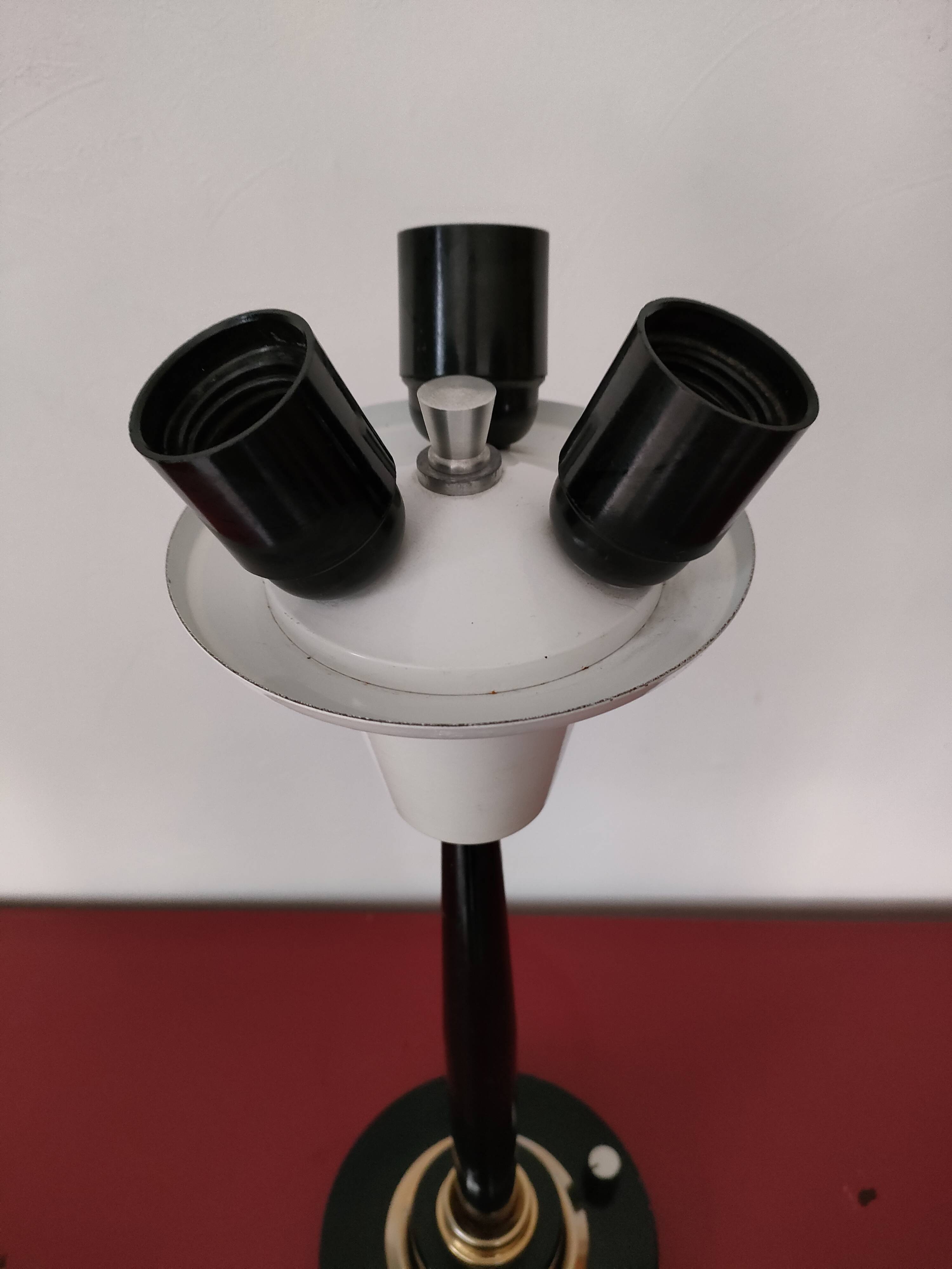 Lumi industrial metal lamp base - three lights - 1970s - Italy